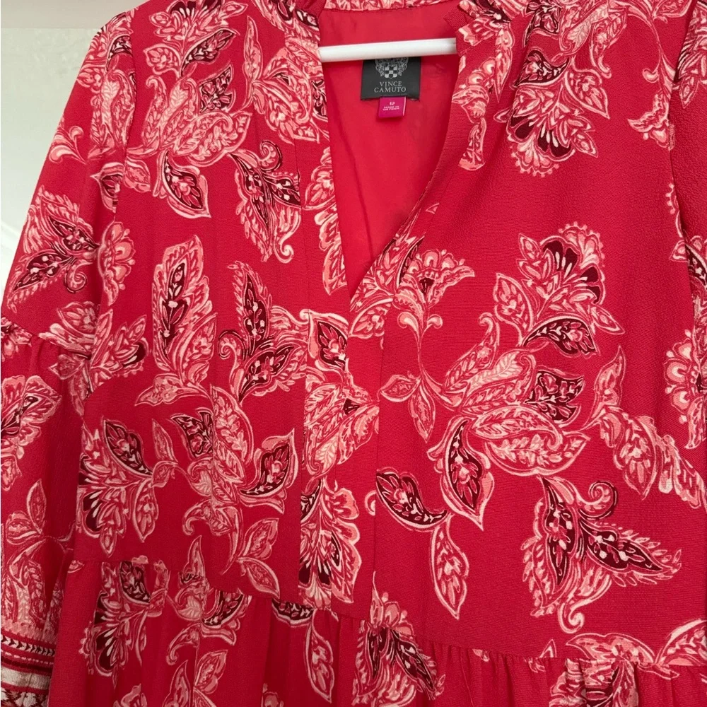 Red Paisley Print Dress - Picture 2 of 3